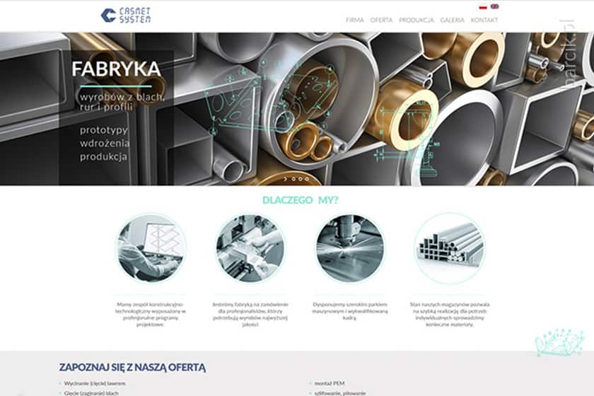 Web design - strona startowa witryny firmowej | casmet-system.pl