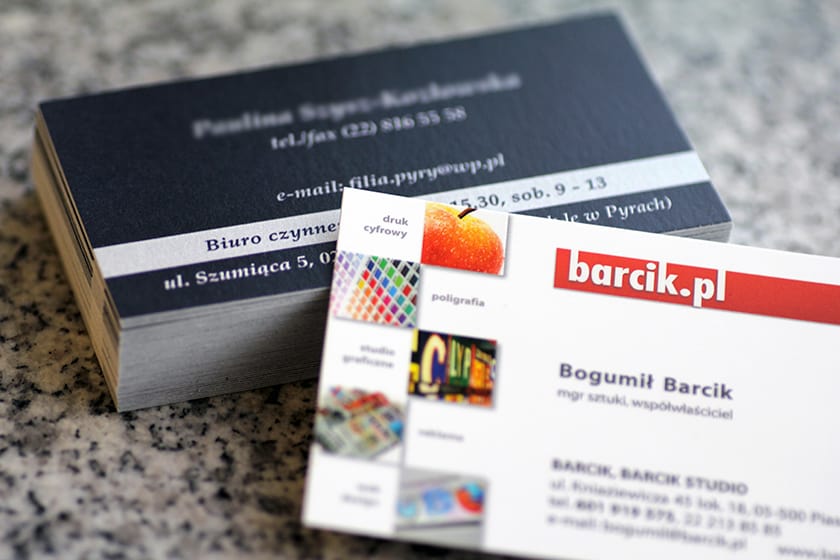 Barcik Studio Piaseczno, wizytówki ekspresowe, foliowane i premium